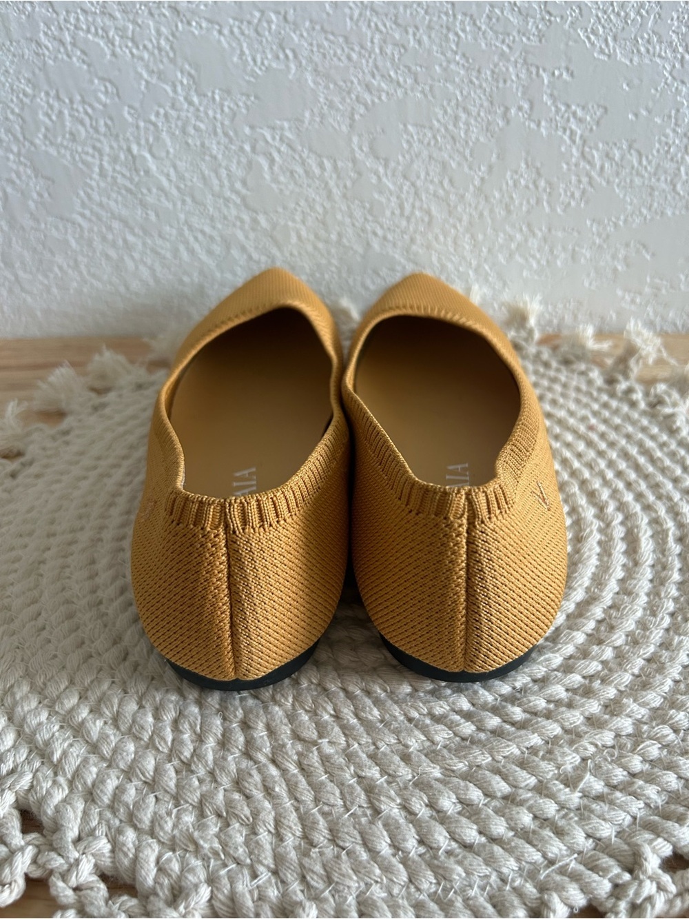 Vivaia Golden Ginger Yellow Pointed Toe Ballet Flats - Picture 3 of 7